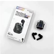 Air 31 Wireless Earbuds with Crystal Clear Case, Bluetooth 5.3, and Type C Charging